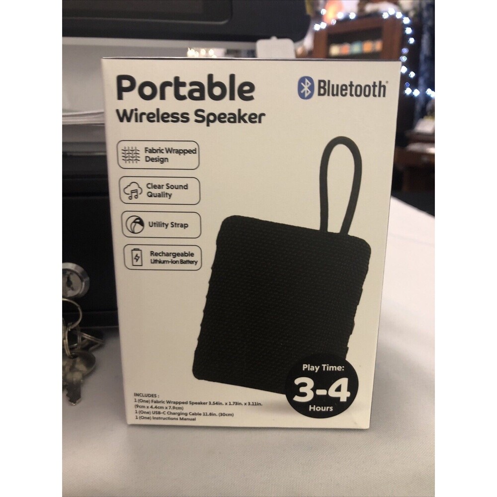 Portable Wireless Bluetooth Speaker, Play Time 3-4 Hrs, Black E1